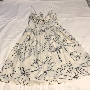 White floral midi dress